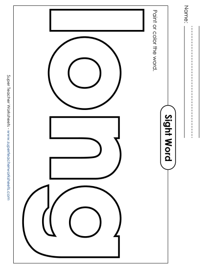 Paint or Color: Long (Printable PDF Worksheet)