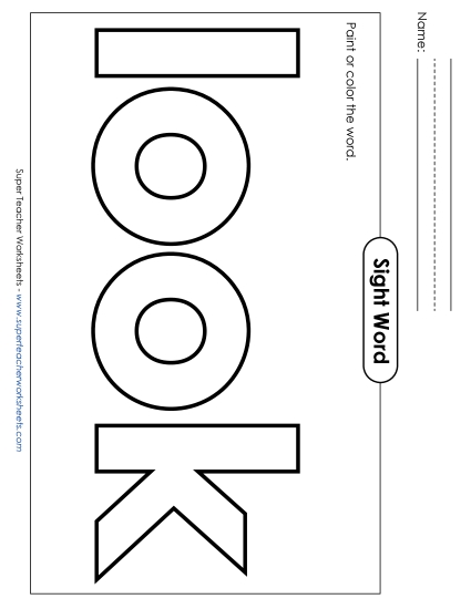 Paint or Color: Look (Printable PDF Worksheet)