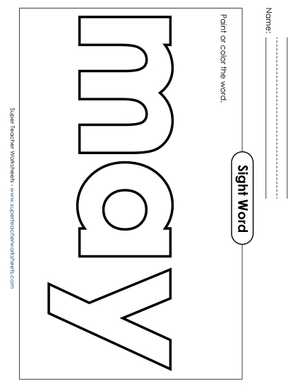 Paint or Color: May (Printable PDF Worksheet)