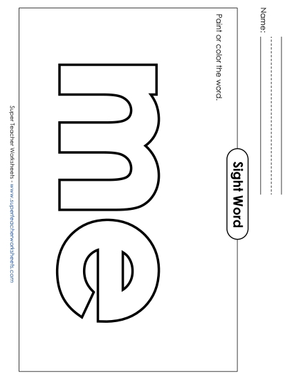 Paint or Color: Me (Printable PDF Worksheet)