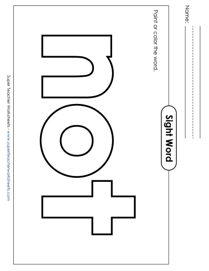 Paint or Color: Not (Printable PDF Worksheet)