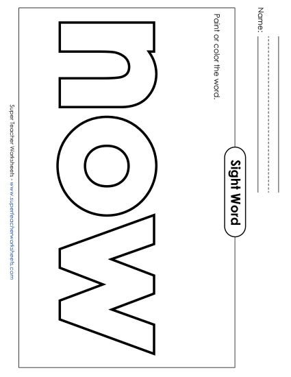 Paint or Color: Now (Printable PDF Worksheet)