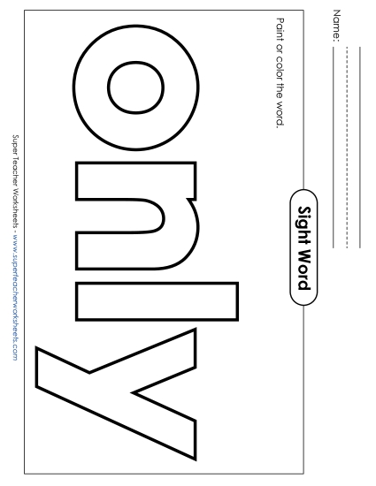 Paint or Color: Only (Printable PDF Worksheet)