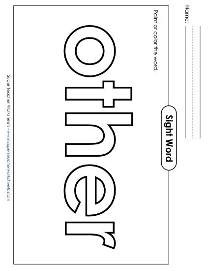 Paint or Color: Other (Printable PDF Worksheet)