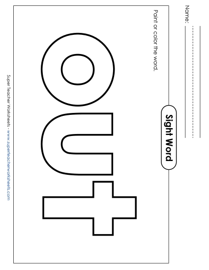 Paint or Color: Out (Printable PDF Worksheet)