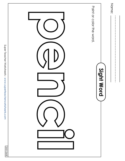 Paint or Color: Pencil (Printable PDF Worksheet)