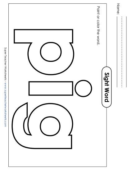 Paint or Color: Pig (Printable PDF Worksheet)