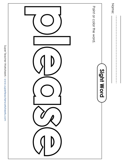 Paint or Color: Please (Printable PDF Worksheet)