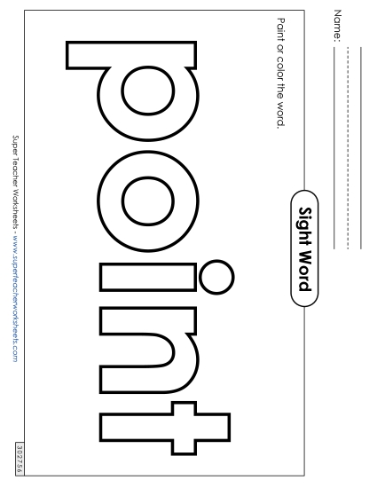 Paint or Color: Point (Printable PDF Worksheet)