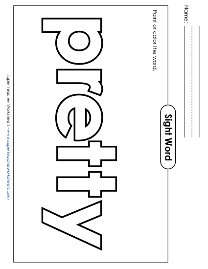 Paint or Color: Pretty (Printable PDF Worksheet)