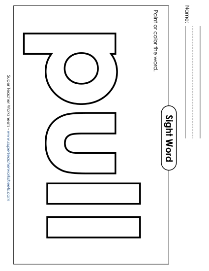 Paint or Color: Pull (Printable PDF Worksheet)