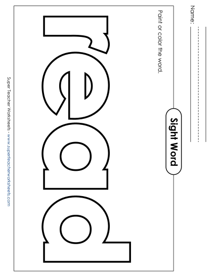 Paint or Color: Read (Printable PDF Worksheet)