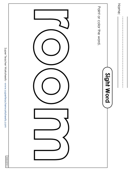 Paint or Color: Room (Printable PDF Worksheet)