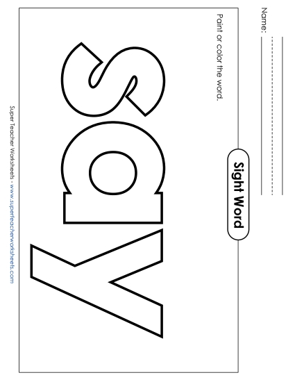 Paint or Color: Say (Printable PDF Worksheet)