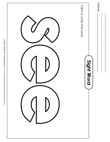 Paint or Color: See (Printable PDF Worksheet)