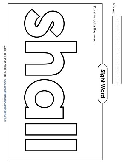 Paint or Color: Shall (Printable PDF Worksheet)