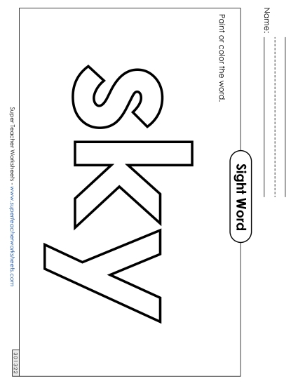 Paint or Color: Sky (Printable PDF Worksheet)