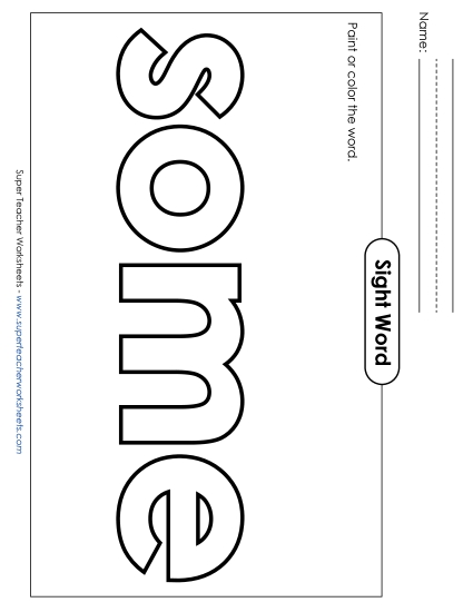 Paint or Color: Some (Printable PDF Worksheet)