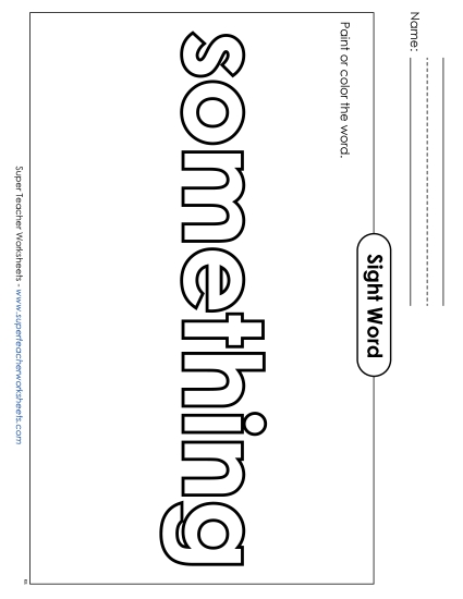 Paint or Color: Something (Printable PDF Worksheet)