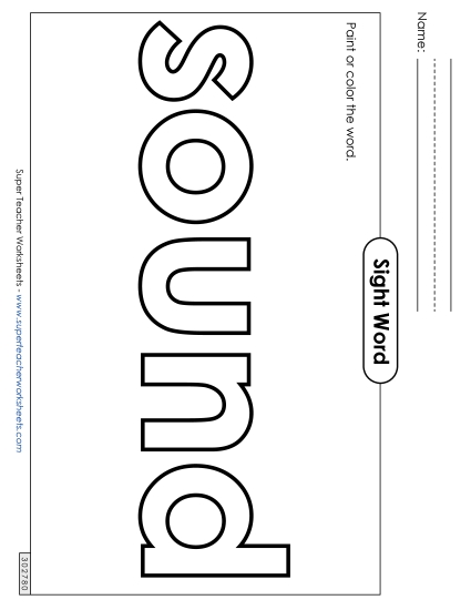 Paint or Color: Sound (Printable PDF Worksheet)