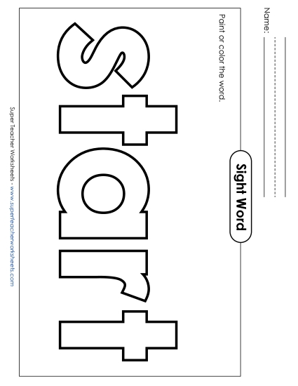 Paint or Color: Start (Printable PDF Worksheet)