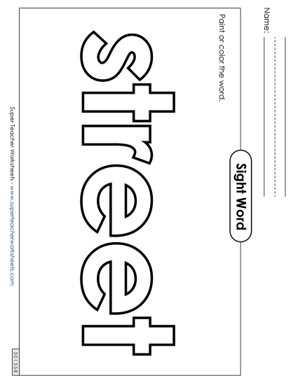 Paint or Color: Street (Printable PDF Worksheet)