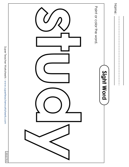 Paint or Color: Study (Printable PDF Worksheet)