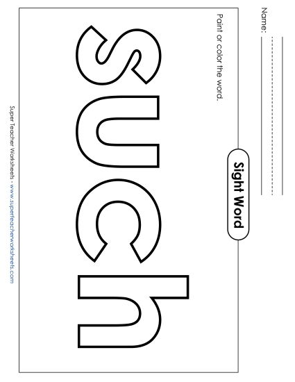 Paint or Color: Such (Printable PDF Worksheet)