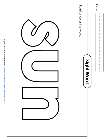 Paint or Color: Sun (Printable PDF Worksheet)