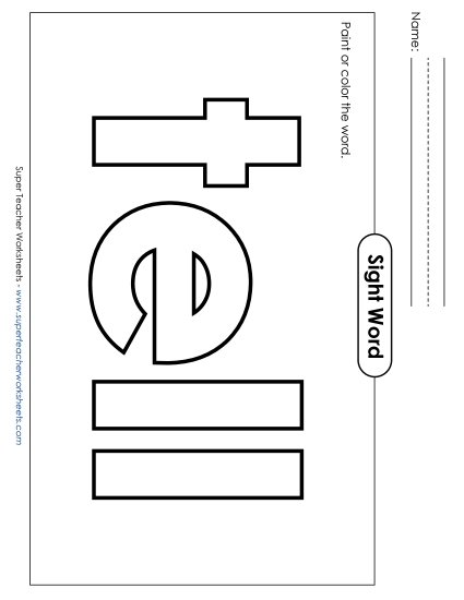 Paint or Color: Tell (Printable PDF Worksheet)