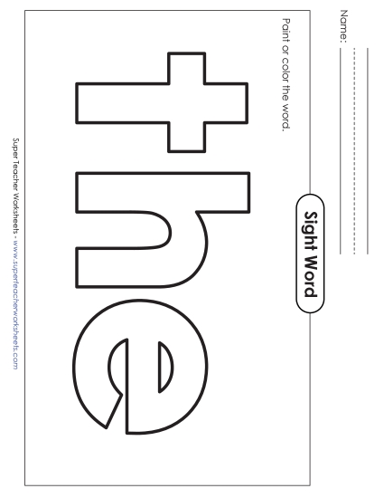 Paint or Color: The (Printable PDF Worksheet)