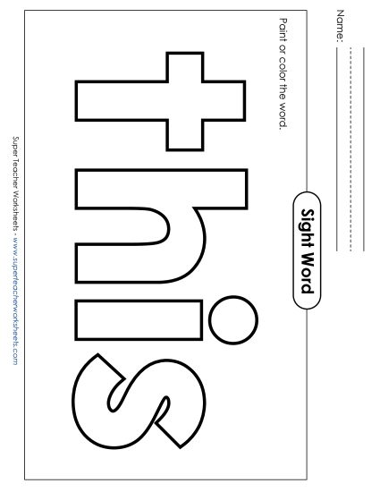 Paint or Color: This (Printable PDF Worksheet)