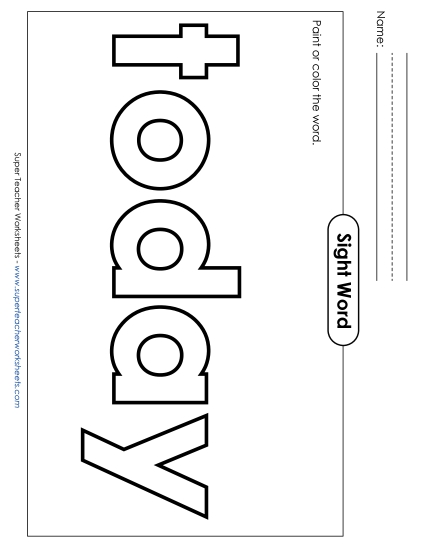 Paint or Color: Today (Printable PDF Worksheet)