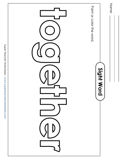 Paint or Color: Together (Printable PDF Worksheet)