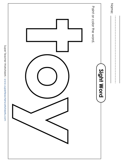 Paint or Color: Toy (Printable PDF Worksheet)