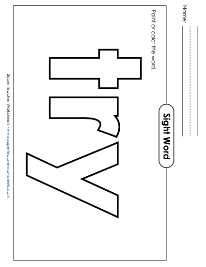 Paint or Color: Try (Printable PDF Worksheet)