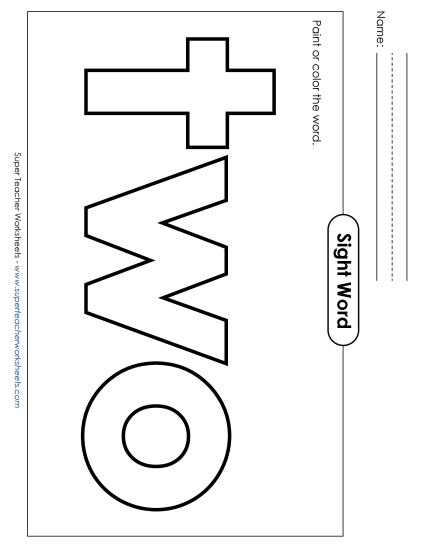 Paint or Color: Two (Printable PDF Worksheet)