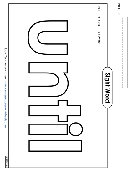 Paint or Color: Until (Printable PDF Worksheet)