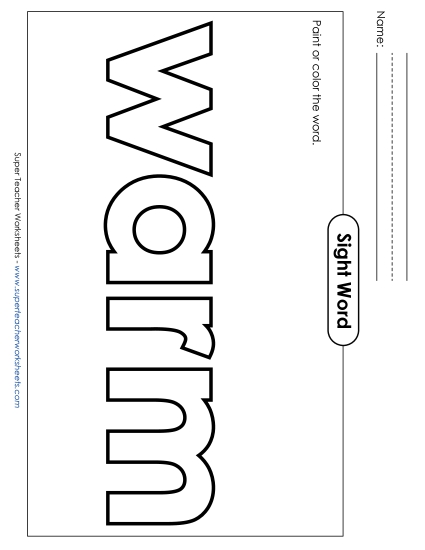 Paint or Color: Warm (Printable PDF Worksheet)