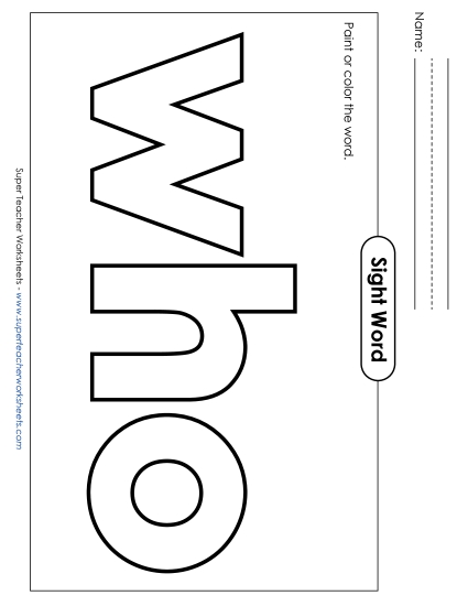 Paint or Color: Who (Printable PDF Worksheet)