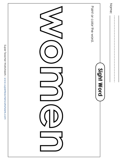 Paint or Color: Women (Printable PDF Worksheet)