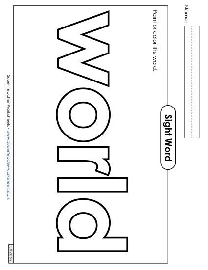 Paint or Color: World (Printable PDF Worksheet)