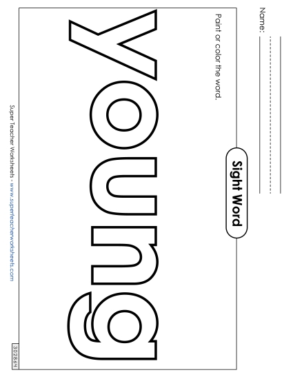 Paint or Color: Young (Printable PDF Worksheet)