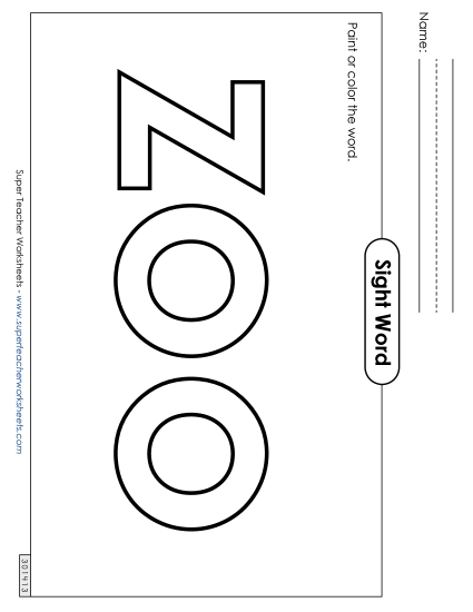 Paint or Color: Zoo (Printable PDF Worksheet)