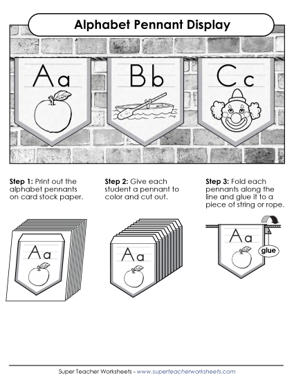 Pennant Display - Pennant Display: Coloring (Printable PDF Worksheet)