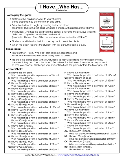 Math - Perimeter (Printable PDF Worksheet)