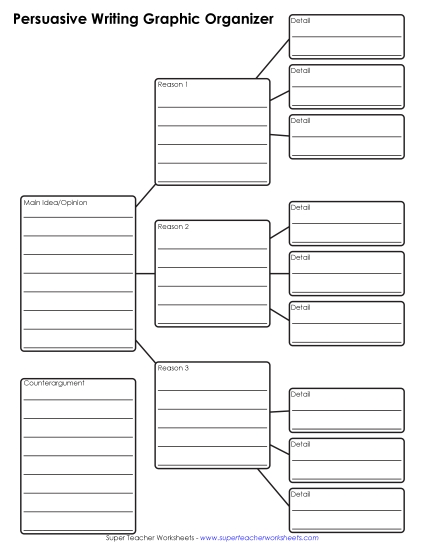 Persuasive Writing - Persuasive Writing (with Lines) (Printable PDF Worksheet)
