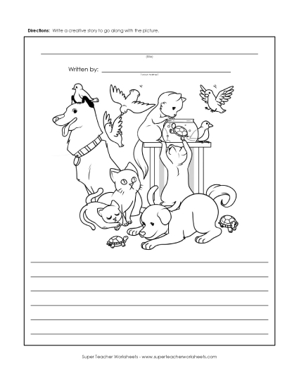 Story Pictures - Pets, Pets, Pets (Printable PDF Worksheet)