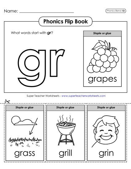 Cut and Glue Activities - Phonics Flip Book (Gr-) (Printable PDF Worksheet)