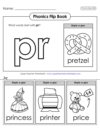 Cut and Glue Activities - Phonics Flip Book (Pr-) (Printable PDF Worksheet)